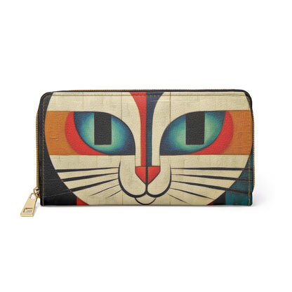 Artistic Vintage Vibes: Picasso-Inspired Midcentury Modern Zipper Wallet for Retro Fashion