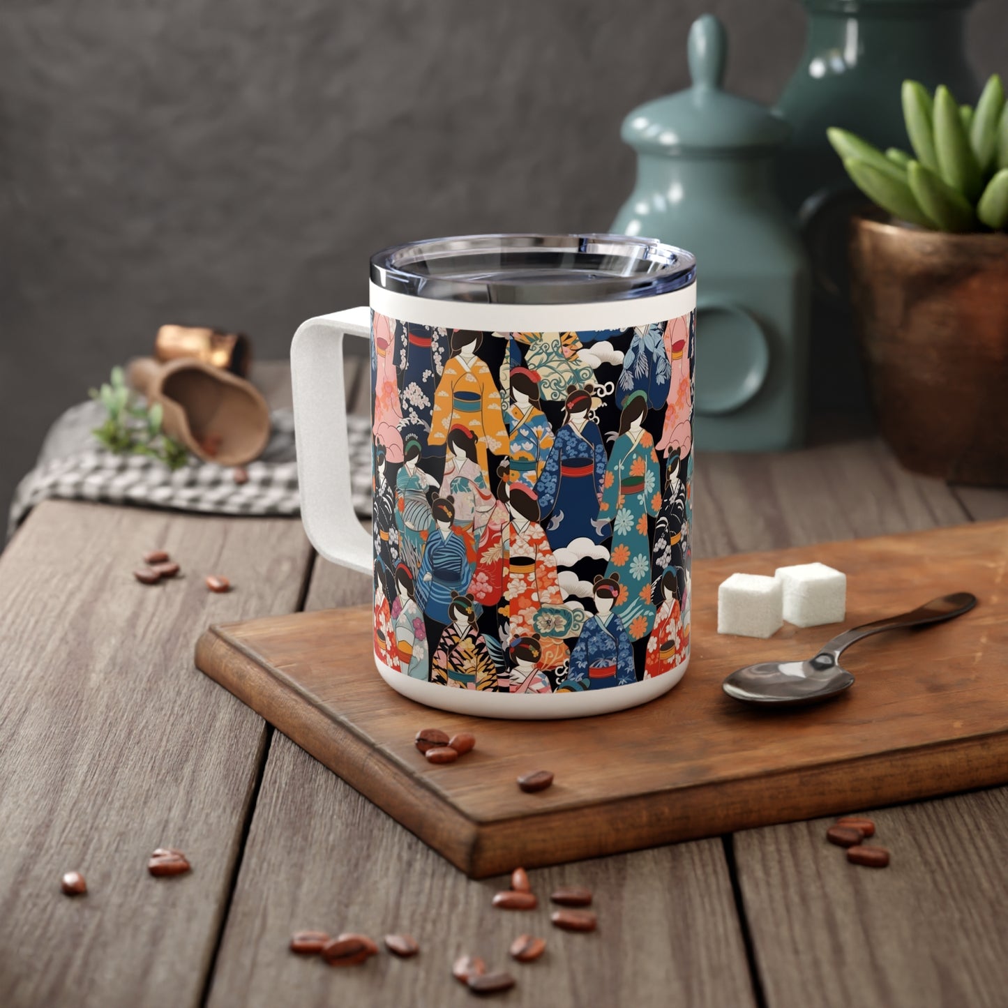 Stylish Kimono Robe Design: Kimono Insulated Coffee Mug
