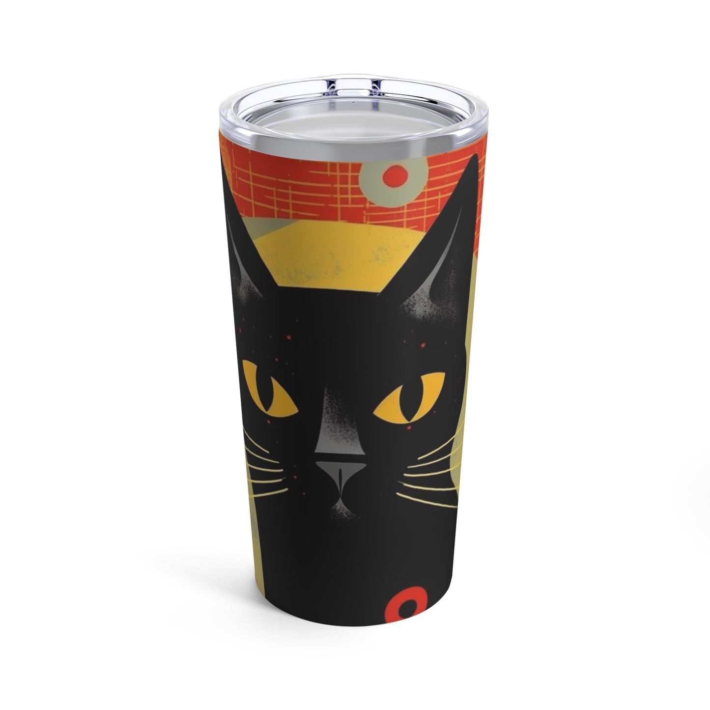 Fashionably Retro Feline: Midcentury Modern Tumbler with a Vintage Cat-Inspired Flair