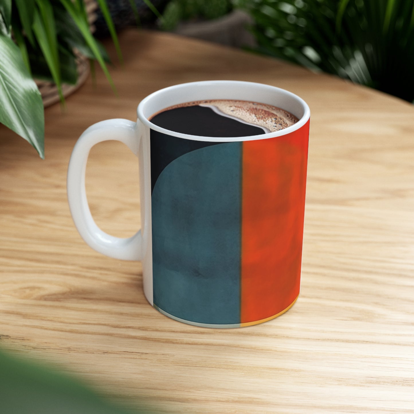 Sleek Geometric Style: Midcentury Modern Mug with Abstract Geometric Art