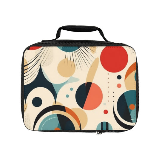Abstract Elegance: Midcentury Modern Lunch Bag with Modern Abstract Art and Vintage Fashion