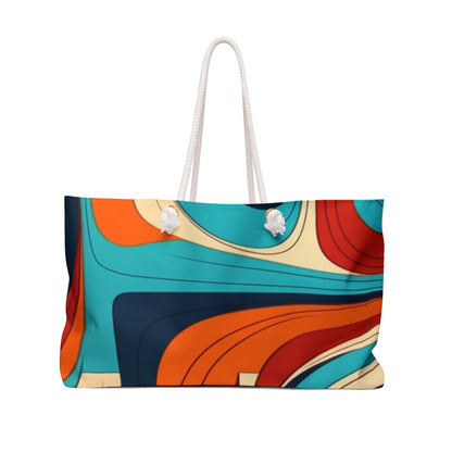 Vintage Modernism: Midcentury Modern Weekender Bag with Atomic Age Design and 1950s Fashion