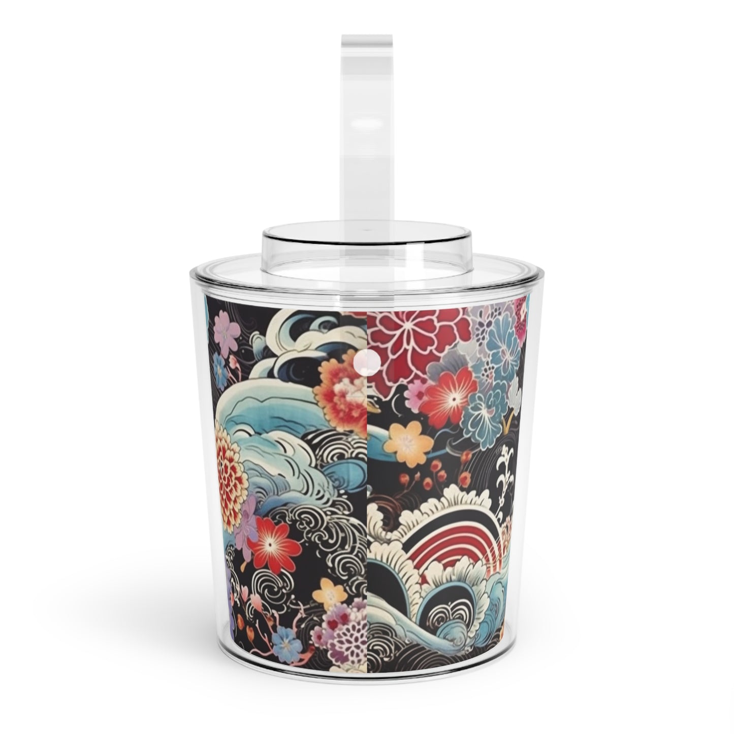 Authentic Japanese Kimono Ice Bucket with Tongs: Embrace Tradition