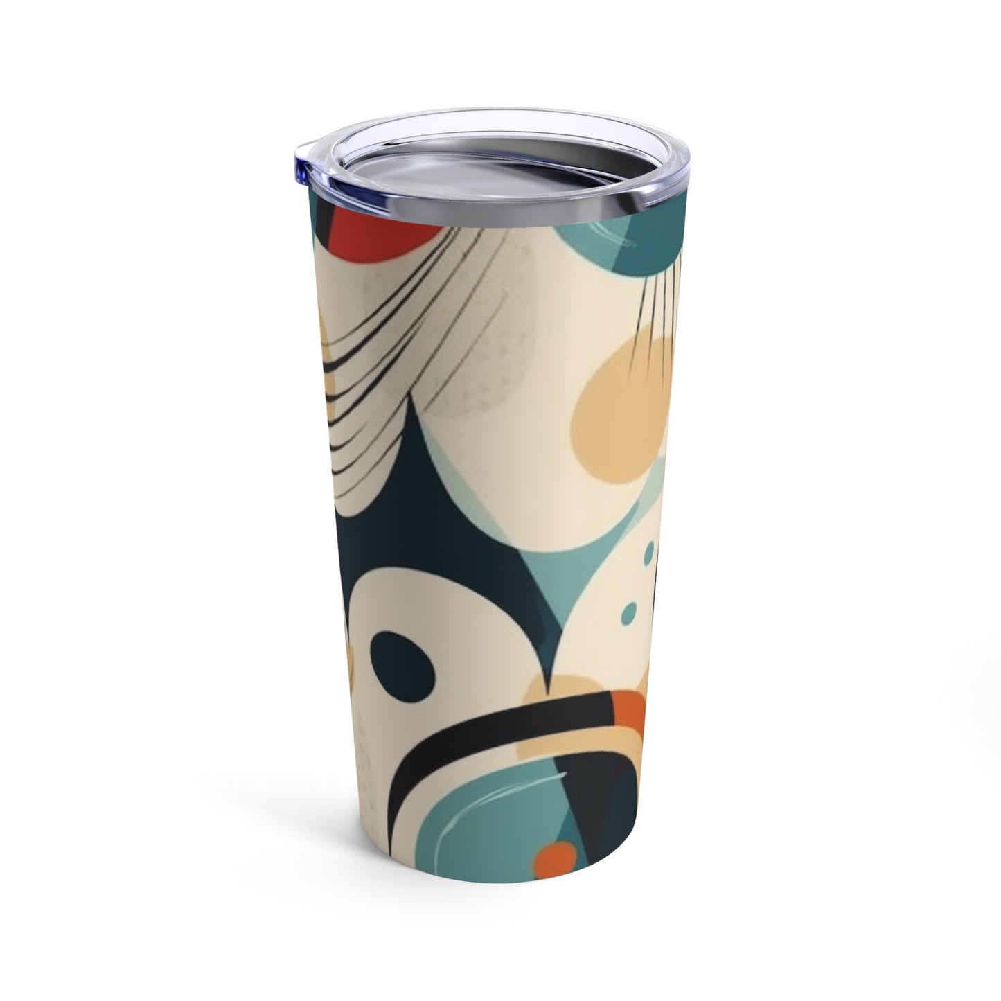 Abstract Elegance: Midcentury Modern Tumbler with Modern Abstract Art and Vintage Fashion