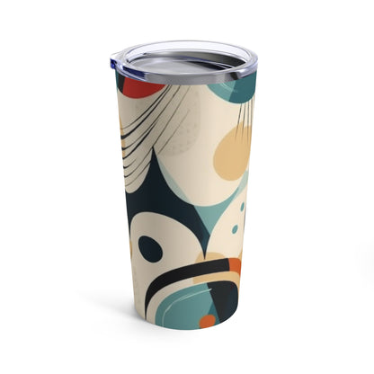 Abstract Elegance: Midcentury Modern Tumbler with Modern Abstract Art and Vintage Fashion