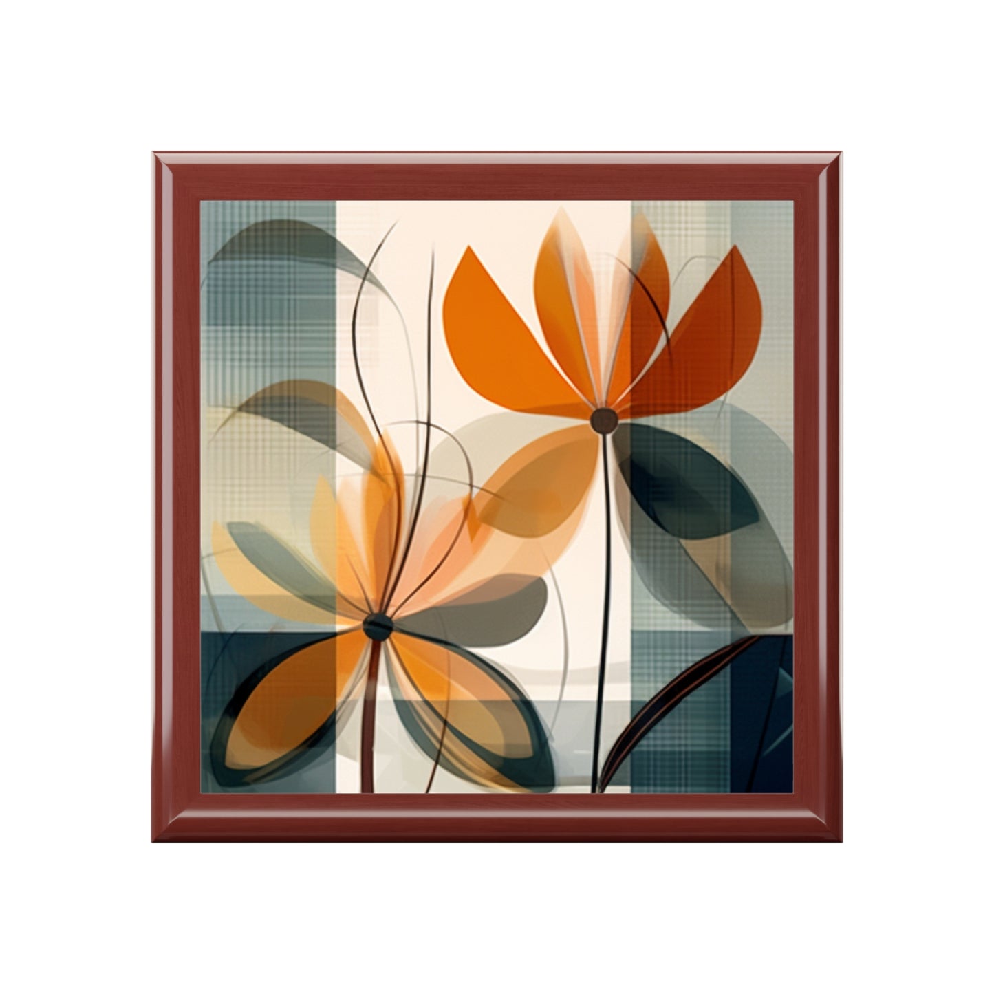 Botanical Chic: Flower Drawings and Minimalist Design Jewelry Box