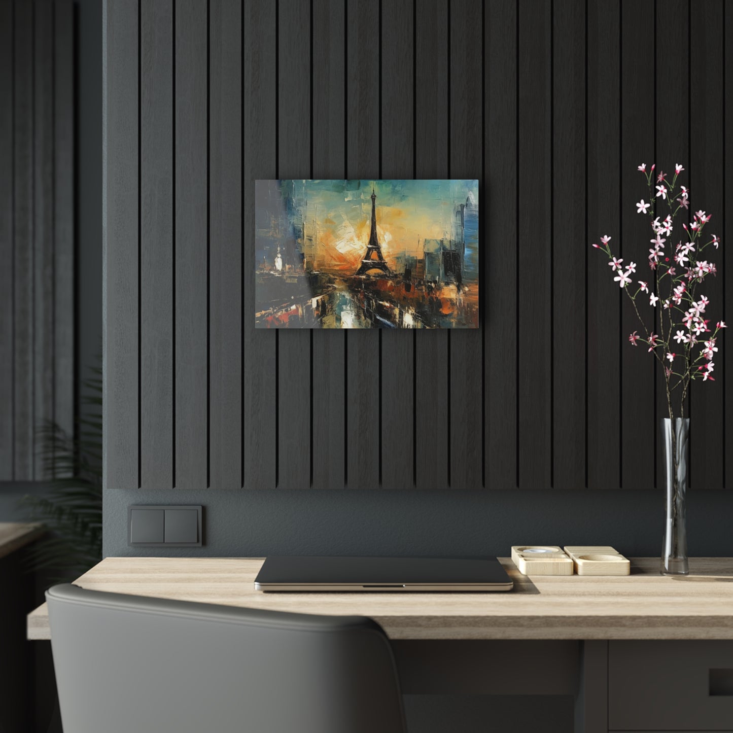 Acrylic Prints with Paris Skyline: A Brush Stroke of Midnight Charm