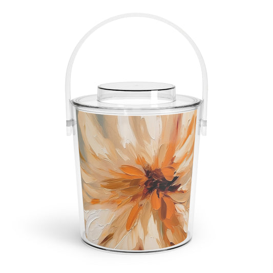 Tan Hua Flower Delight: Ice Bucket with Tongs for Floral Art Enthusiasts