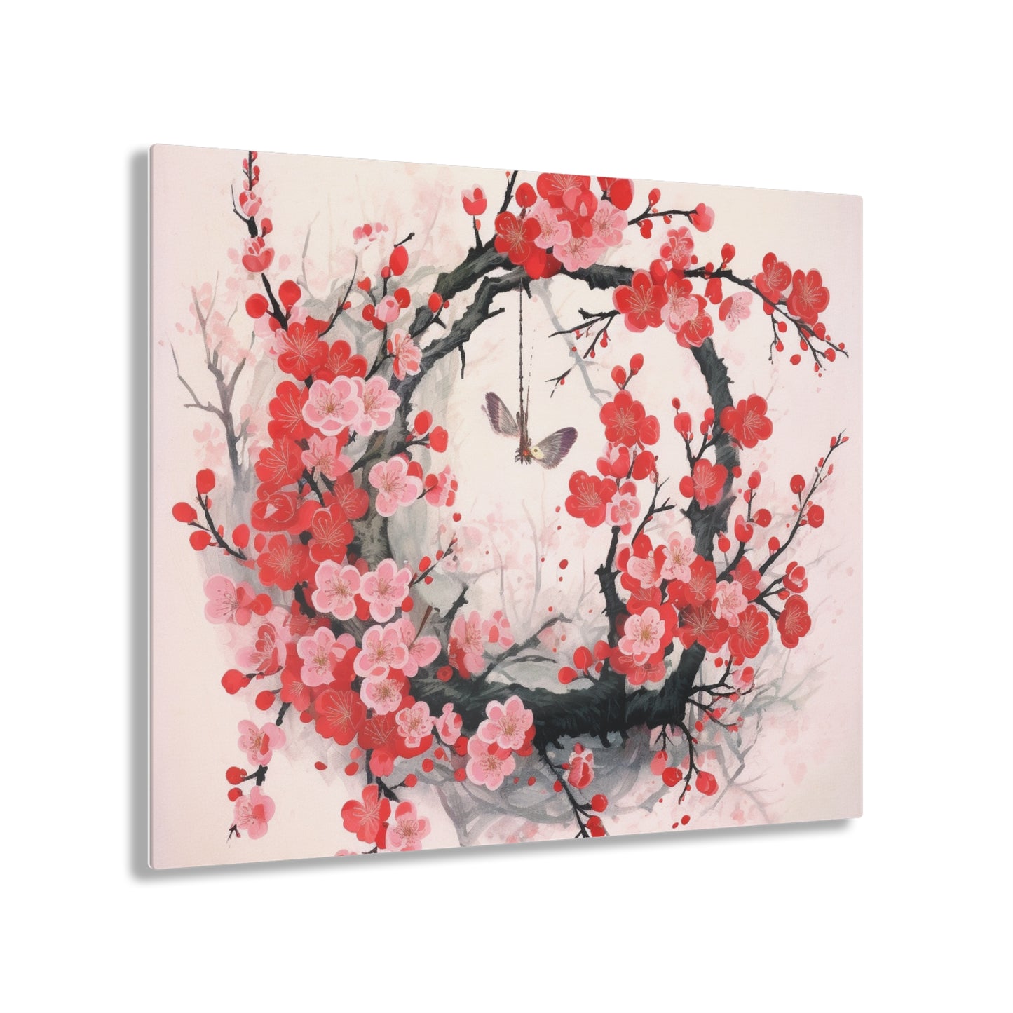 Cherry Blossom Delight: Acrylic Prints Adorned with Intricate Flower Drawings and Artistry