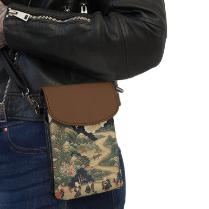 Japanese Tapestry Small Cell Phone Wallet: Embrace the Artistic Splendor