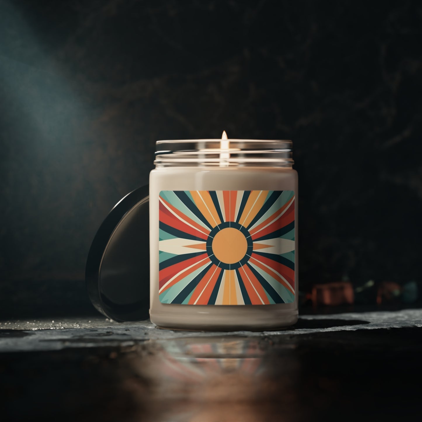 Chic Starburst Simplicity: Minimalist Home Decor Soy Candle in Candy Colors