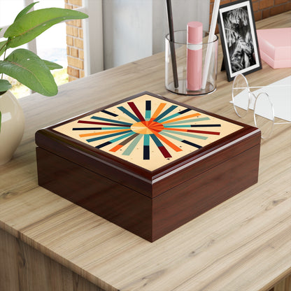 Artistic Abstractions: Starburst Candy Colored Jewelry Box for Modern Abstract Art Lovers