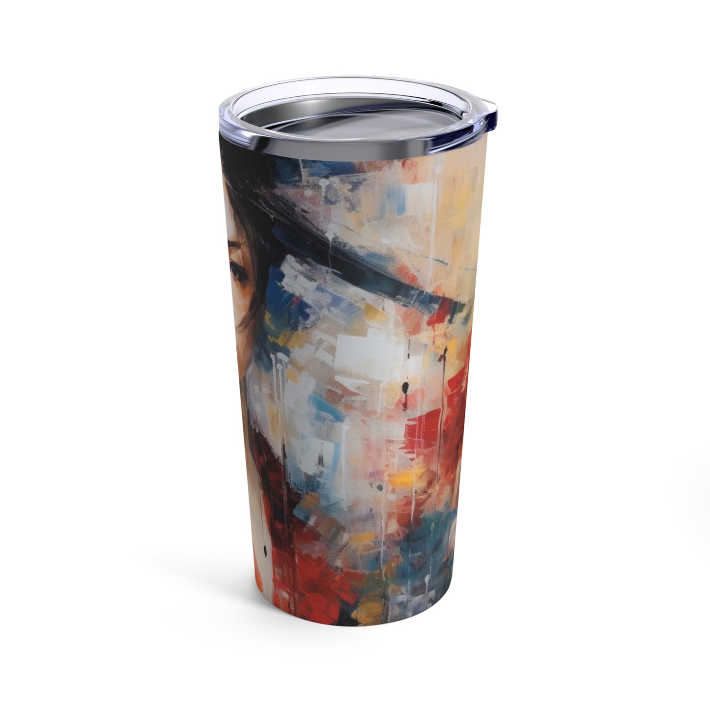 Abstract Geisha Art Tumbler: Captivating Brushstrokes in a Japanese Aesthetic