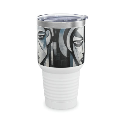 Captivating Cubism: Cubist Paintings Ringneck Tumbler, A Canvas of Refreshing Drink and Abstract Beauty