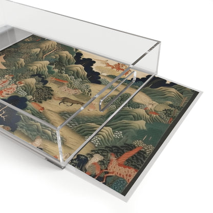 Japanese Tapestry Acrylic Serving Tray: Embrace the Artistic Splendor