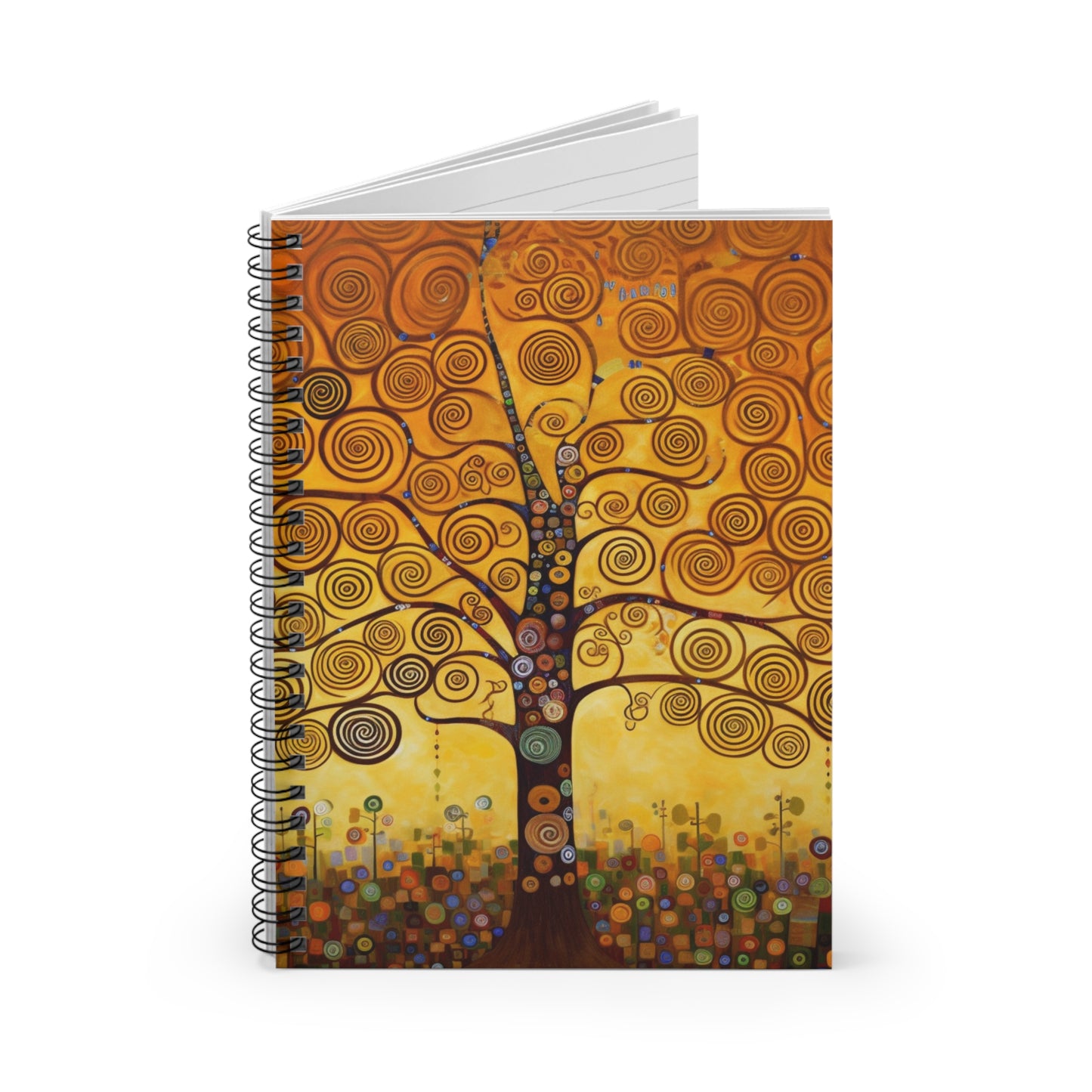 Symbolic Harmony: Gustav Klimt Tree of Life Spiral Notebook, Embrace Artistic Elegance