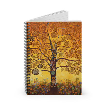 Symbolic Harmony: Gustav Klimt Tree of Life Spiral Notebook, Embrace Artistic Elegance