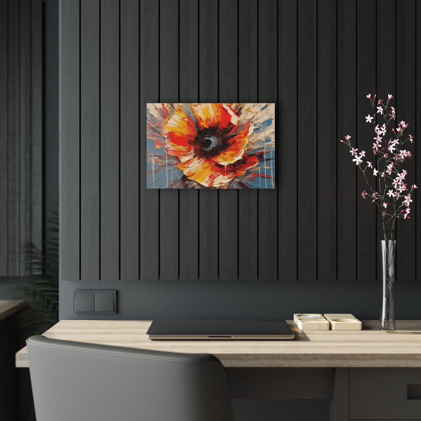 Poppy Symphony: Acrylic Prints with Abstract Floral Artwork