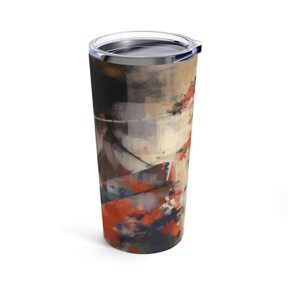 Japanese-Inspired Abstract Oil Painting Tumbler: Celebrating Geisha Beauty