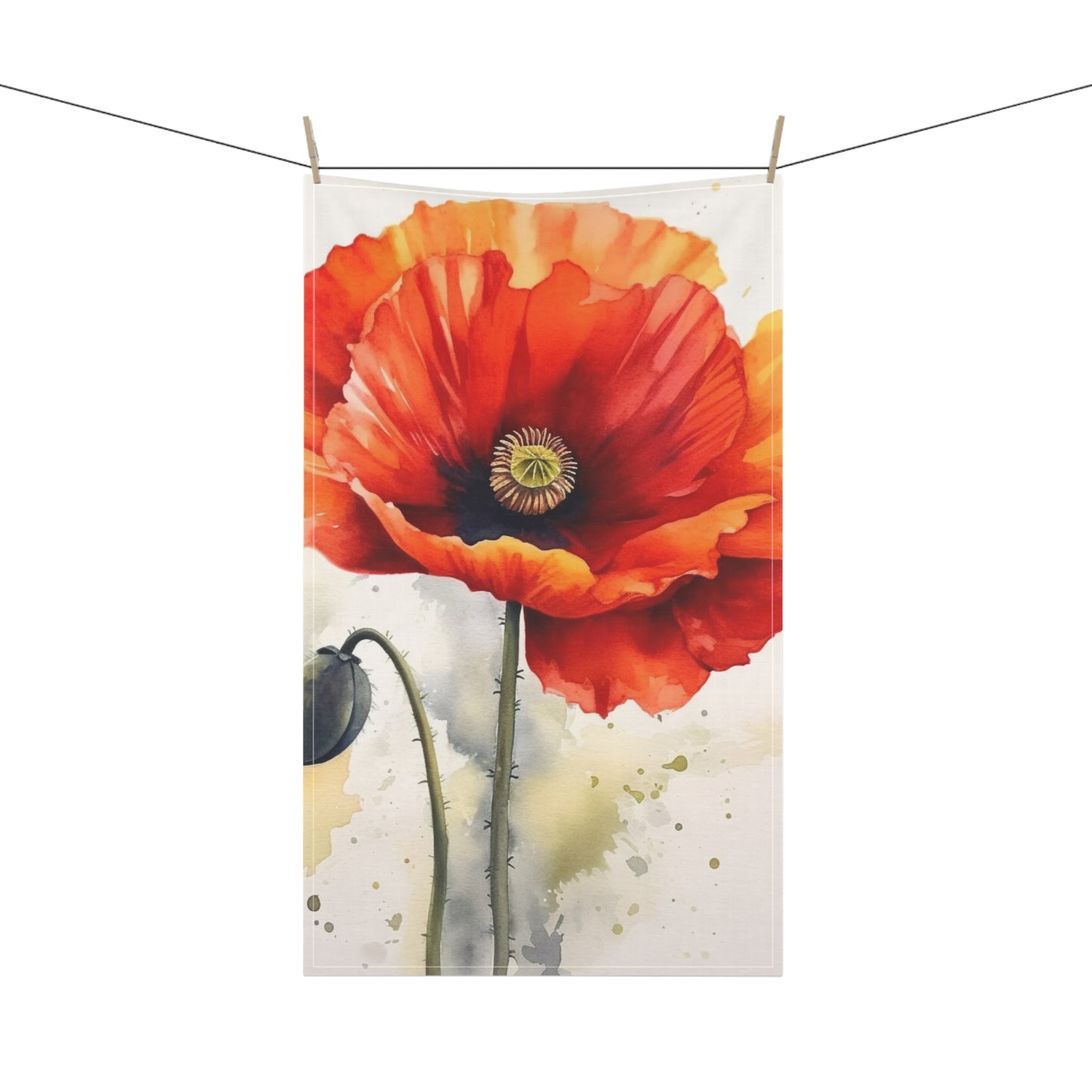 Stunning Poppy Flower Watercolor Kitchen Towel: A Blossoming Experience