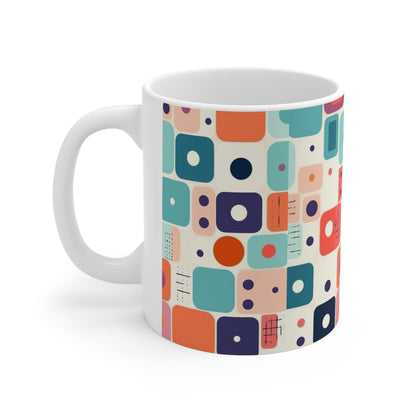Retro Chic: Atomic Age-Inspired Mug with Midcentury Modern Design and 1960s Fashion