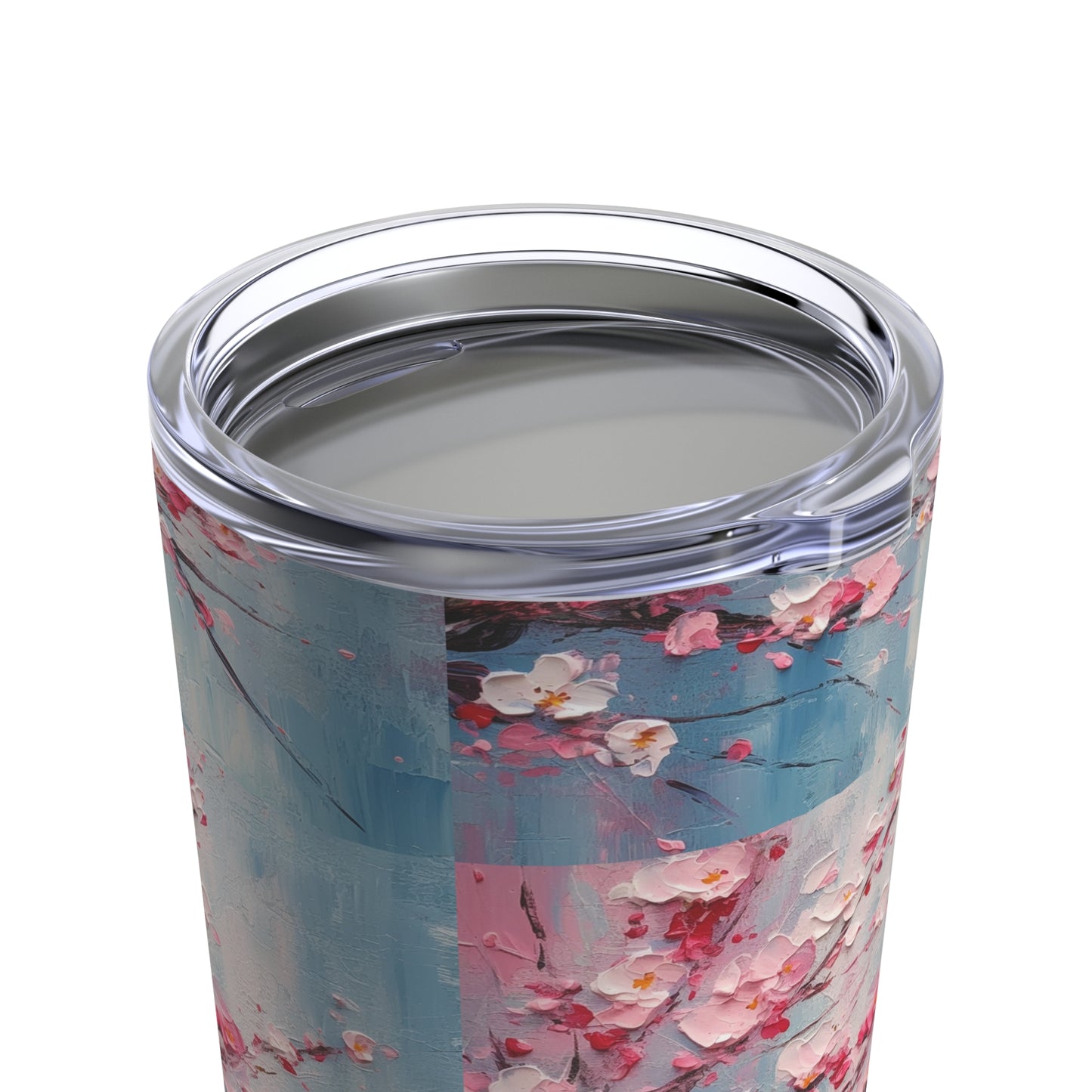 Cherry Blossom Abstract Painting Tumbler: A Delicate Blend of Nature and Art