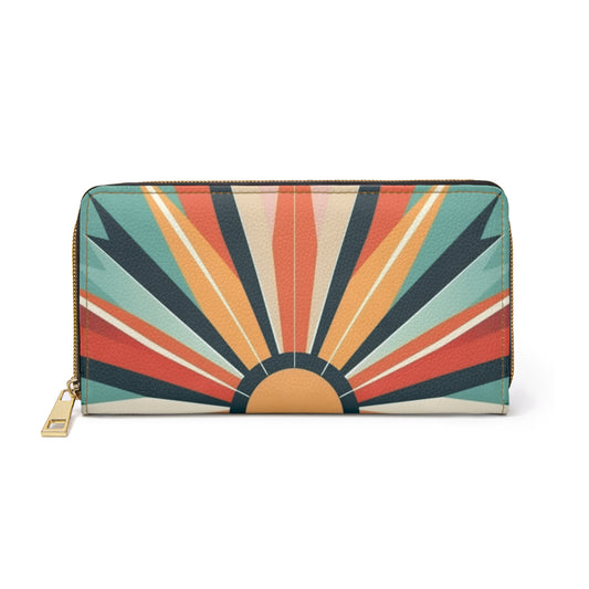 Starburst Candy Colored Midcentury Modern Zipper Wallet