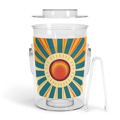 Atomic Age Sunshine: Midcentury Modern Sun Ice Bucket with Tongs