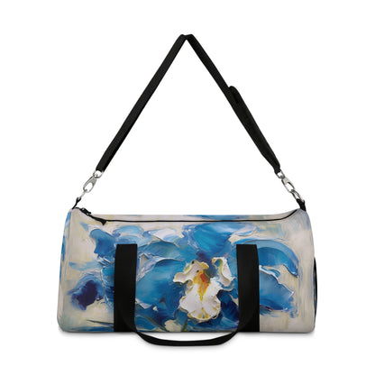 Embrace Artistic Expression with Blue Orchid Abstract Painting Duffel Bag