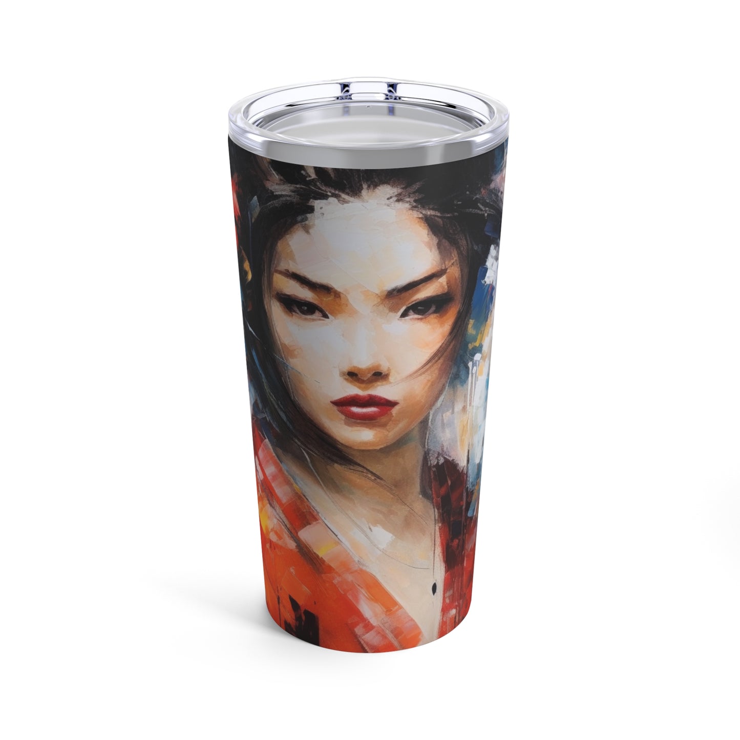 Abstract Geisha Art Tumbler: Captivating Brushstrokes in a Japanese Aesthetic