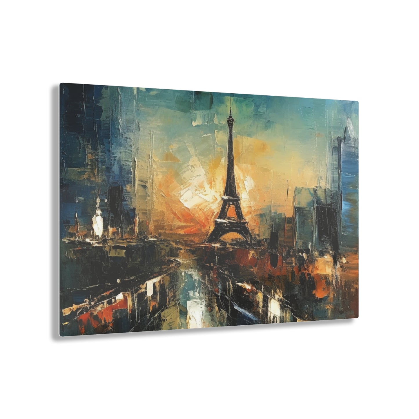 Acrylic Prints with Paris Skyline: A Brush Stroke of Midnight Charm