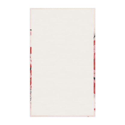 Cherry Blossom Delight: Kitchen Towel Adorned with Intricate Flower Drawings and Artistry