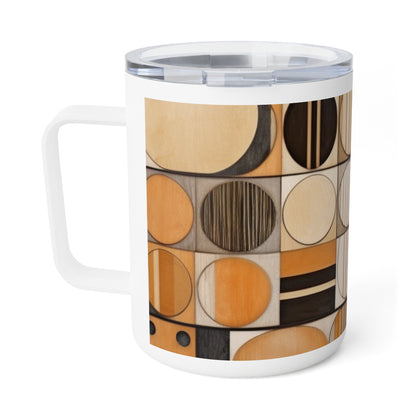 Mosaic Symmetry: Insulated Coffee Mug with Geometric Elegance