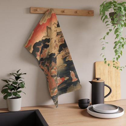 Custom Japanese Tapestry Kitchen Towel: Your Personalized Artistic Statement