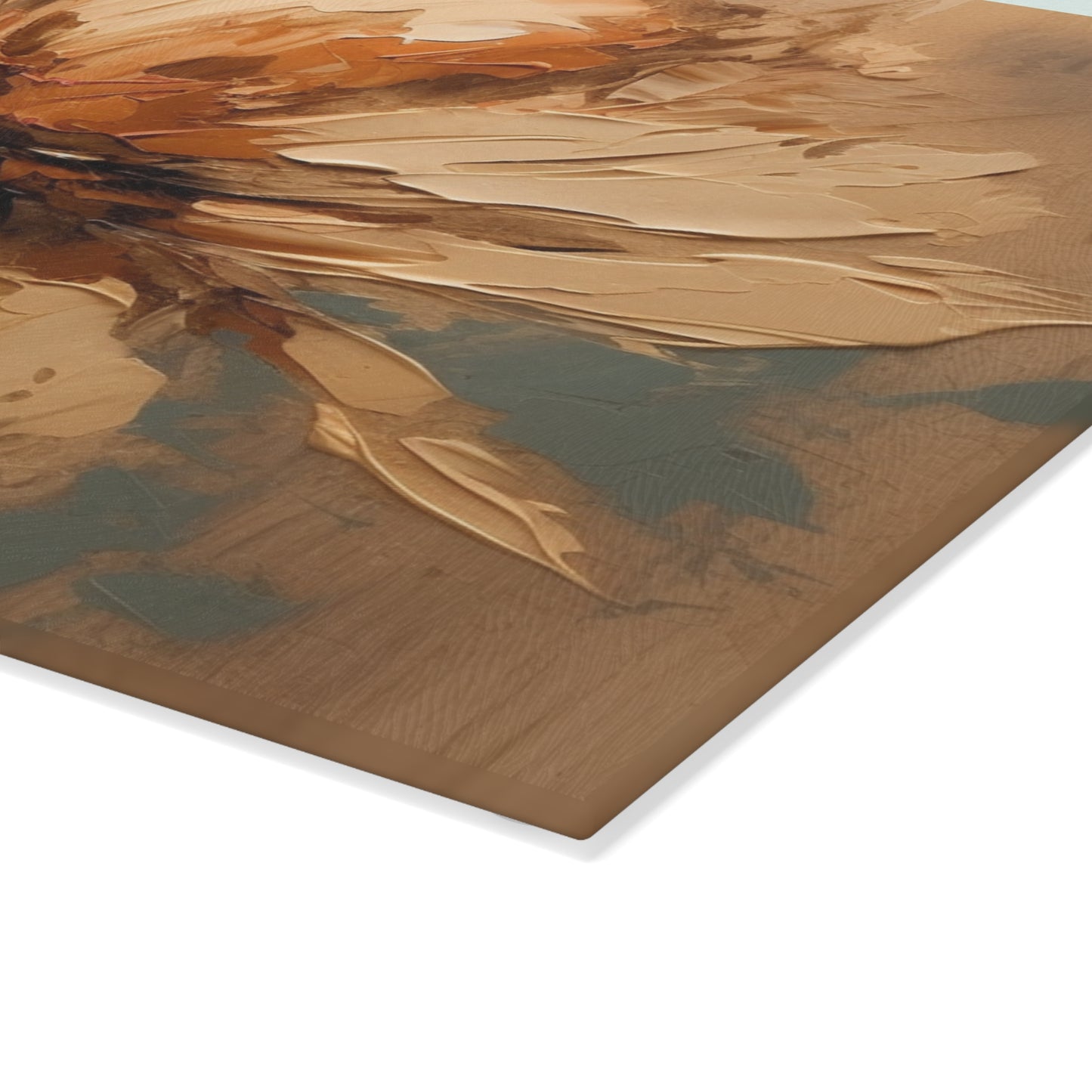 Artistic Fusion: Glass Cutting Board Infused with Tan Hua-Inspired Abstract Art