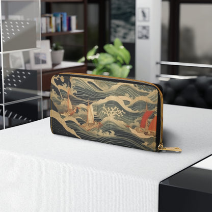 Artistic Fusion - Where Japanese Tapestry Meets the Perfect Zipper Wallet