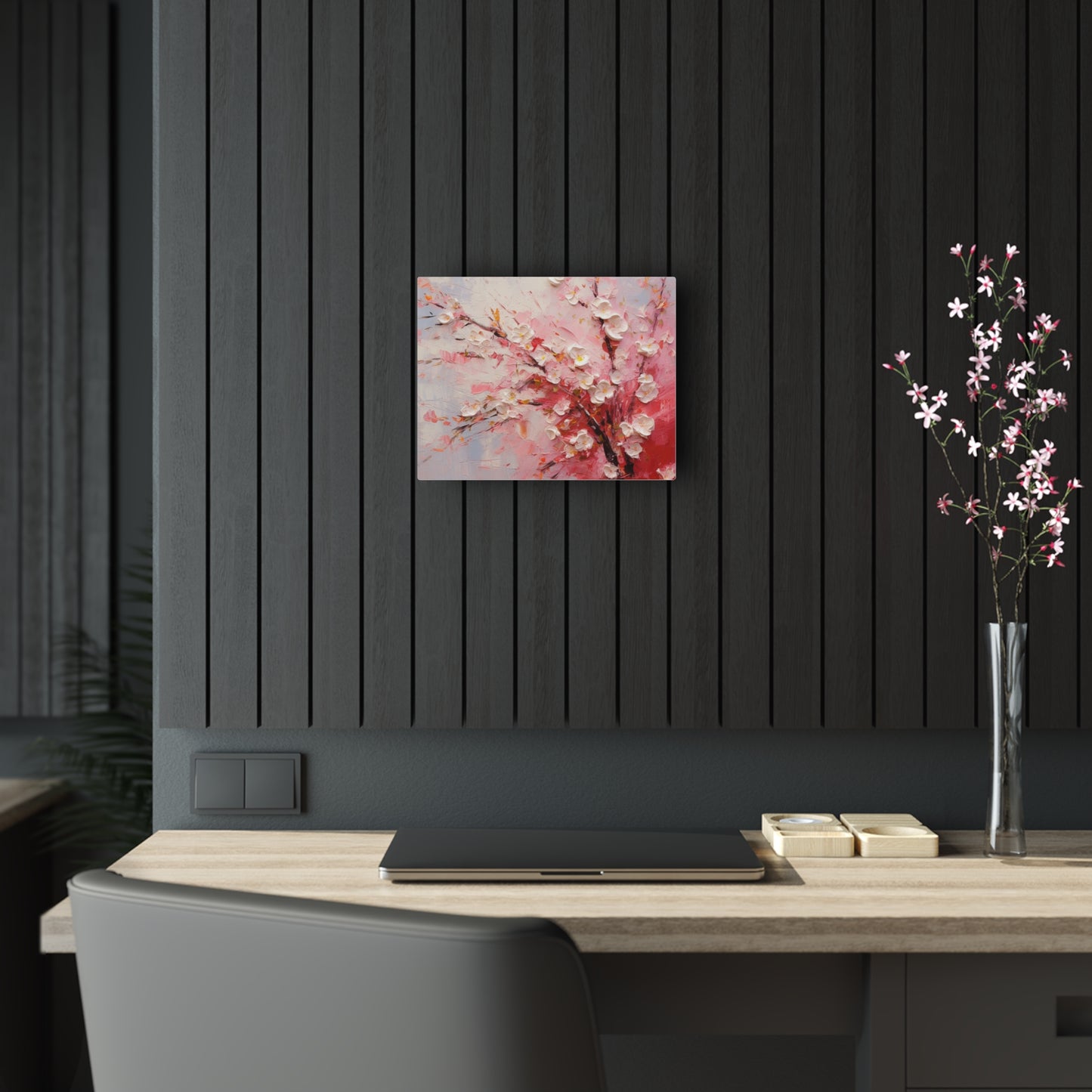 Abstract Cherry Blossom Acrylic Prints: Captivating Brushstrokes