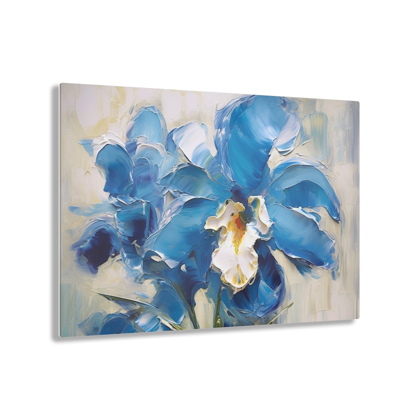 Embrace Artistic Expression with Blue Orchid Abstract Painting Acrylic Prints