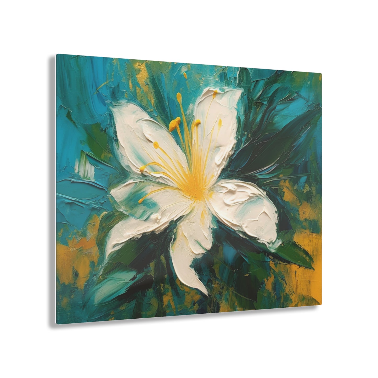 Floral Symphony: Acrylic Prints featuring an Abstract Oil Painting of Jasmine