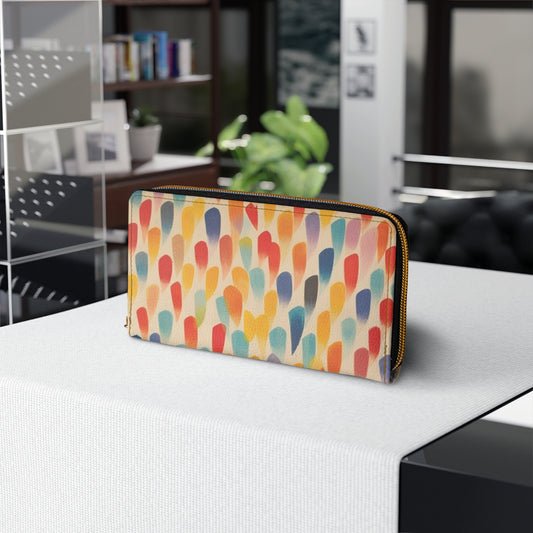 Dynamic Abstraction: Brushstroke Zipper Wallet