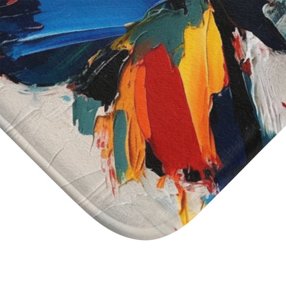Abstract Bathmat for Art Lovers: Butterfly-Inspired Delight