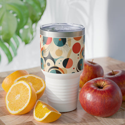 Retro Chic: Atomic Age-Inspired Ringneck Tumbler with Midcentury Modern Design and 1960s Fashion