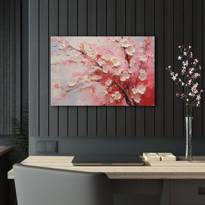 Abstract Cherry Blossom Acrylic Prints: Captivating Brushstrokes