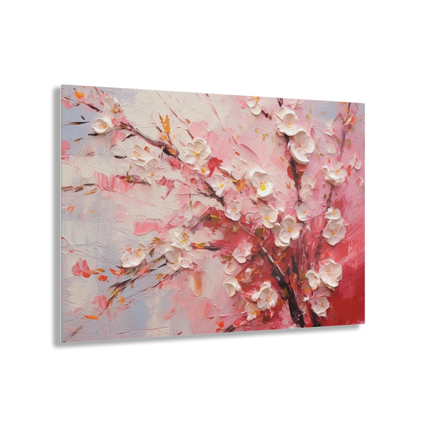 Abstract Cherry Blossom Acrylic Prints: Captivating Brushstrokes