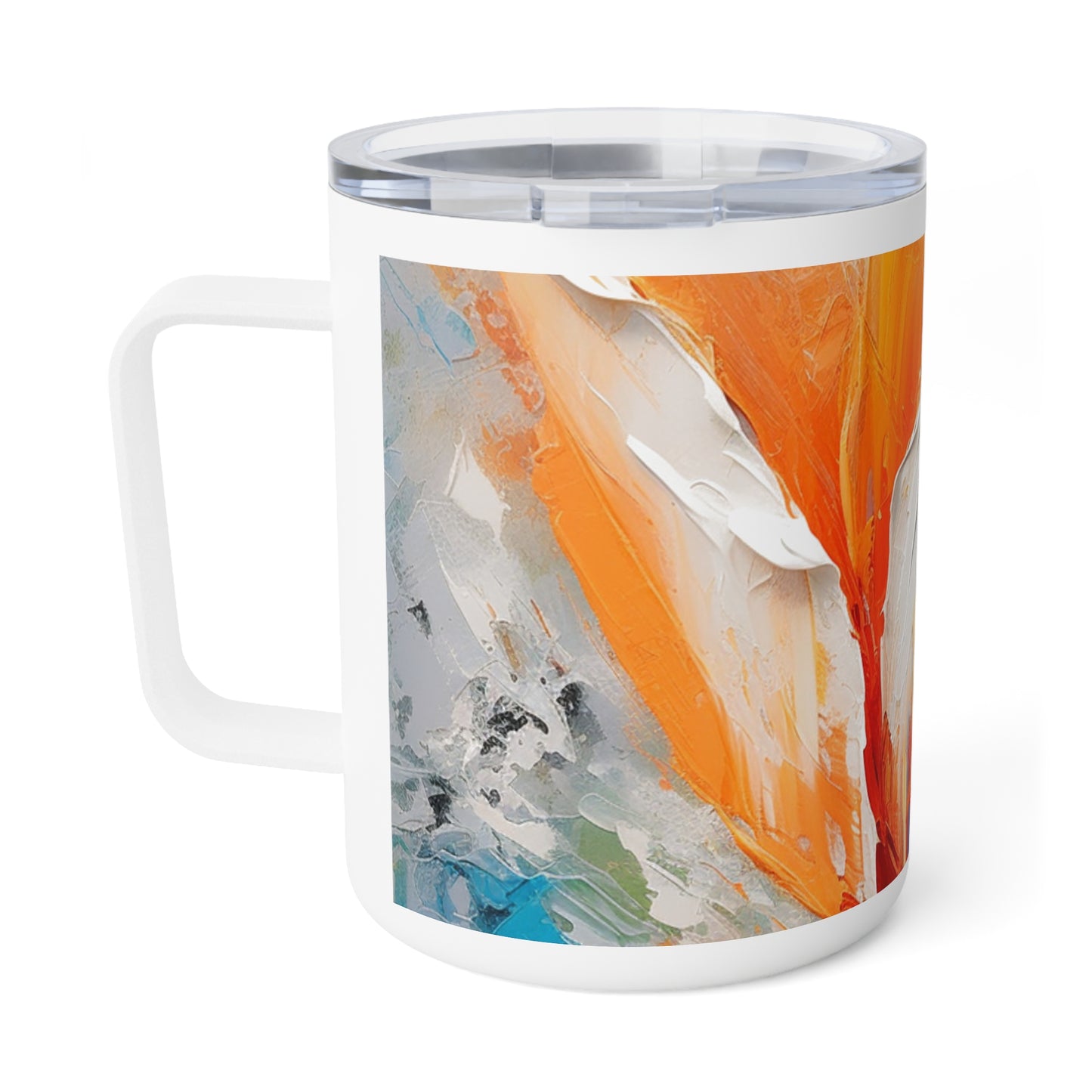 Insulated Coffee Mug with Vibrant Orange Tulip: Embrace the Beauty of Nature