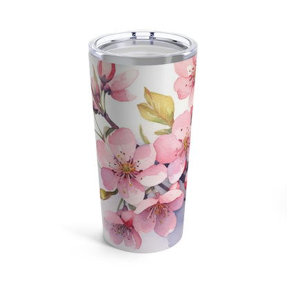 Cherry Blossom Delight: Floral Watercolor Tumbler