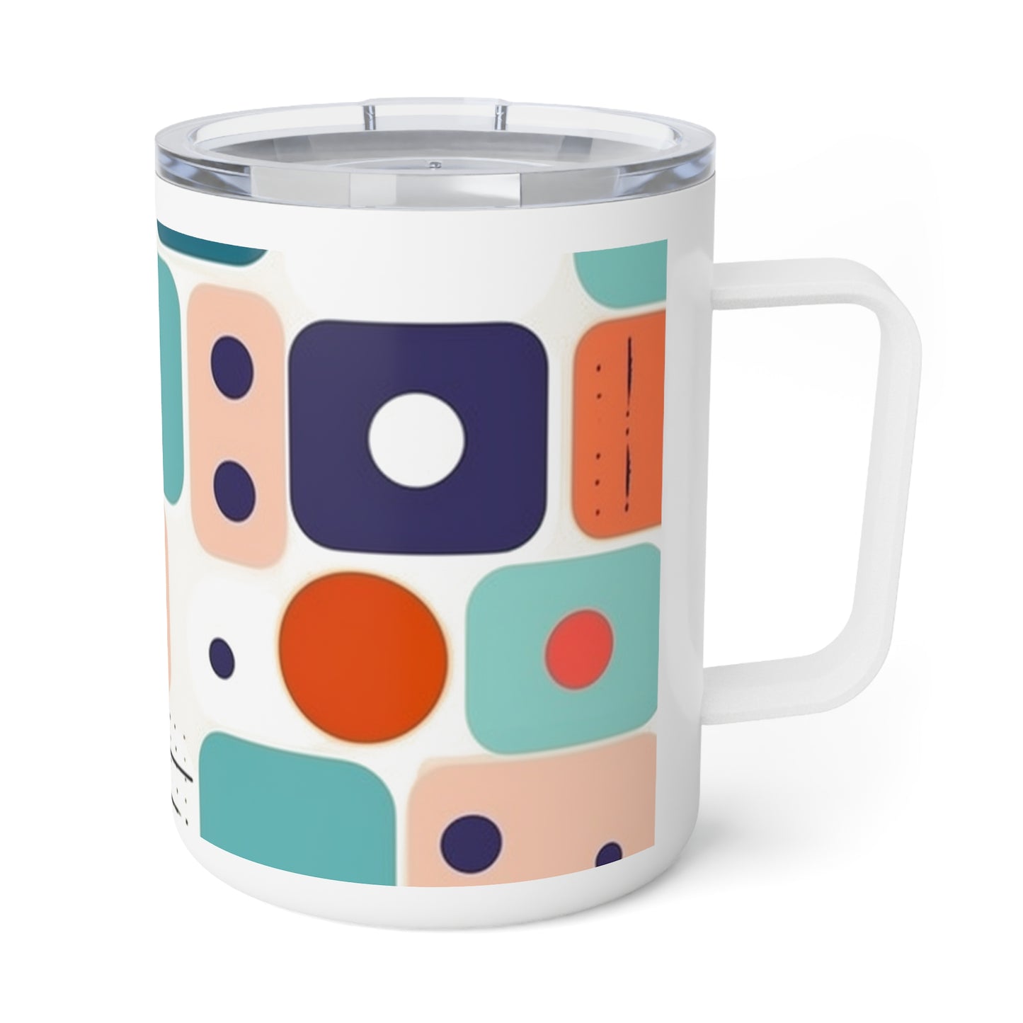 Abstract Art Insulated Coffee Mug: Modern meets Midcentury