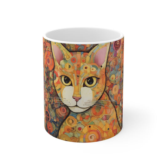 Elegant Art Nouveau: Ceramic Mug Inspired by Gustav Klimt