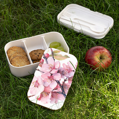 Whimsical Delight: Watercolor Cherry Blossom Tree Bento Box