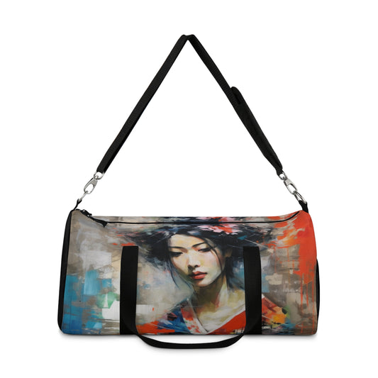 Duffel Bag with Geisha Art: Style with Japanese Artistic Flair